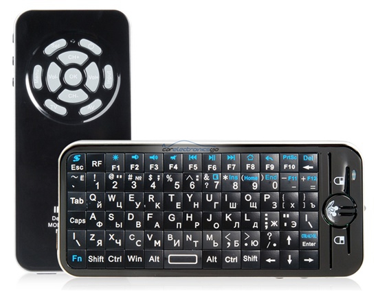 iParaAiluRy® New KP-810 2.4G RF 82-key Mini Wireless Keyboard & Air Mouse Russian Version Black - Click Image to Close