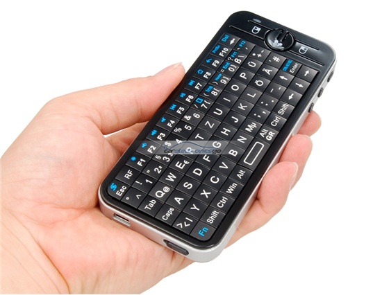 iParaAiluRy® New KP-810 2.4G RF 82-key Mini Wireless Keyboard & Air Mouse German Version Black