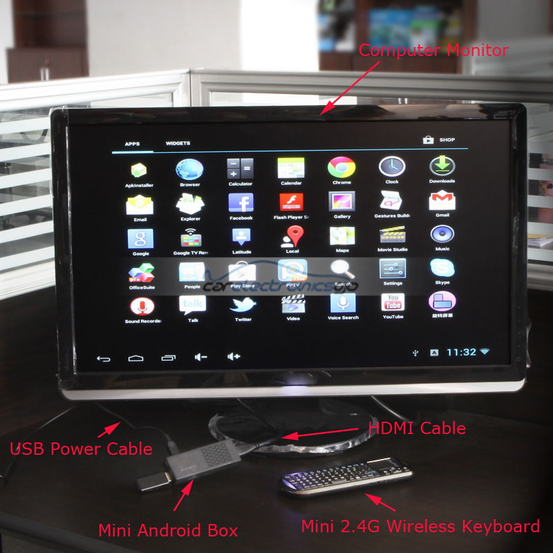 iParaAiluRy® Mini PC Android 4.1 Smart TV BOX 8GB HD Media Player Wifi HDMI Dual