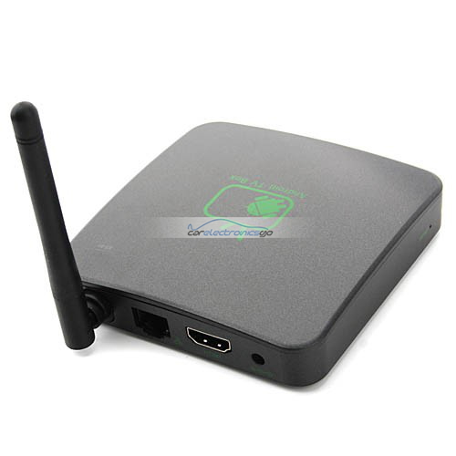 iParaAiluRy® New Android TV Box Dongle Android PC Android 4.0 1G 4G 2.0MP Camera RJ45 AV Out Remote Control Black