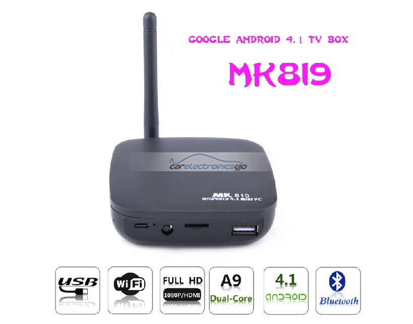 iParaAiluRy® Blue-tooth MK819 Android TV Box TV Dongle Android 4.1 RK3066 Dual Core A9 1.6G 1G RAM 8G  Camera