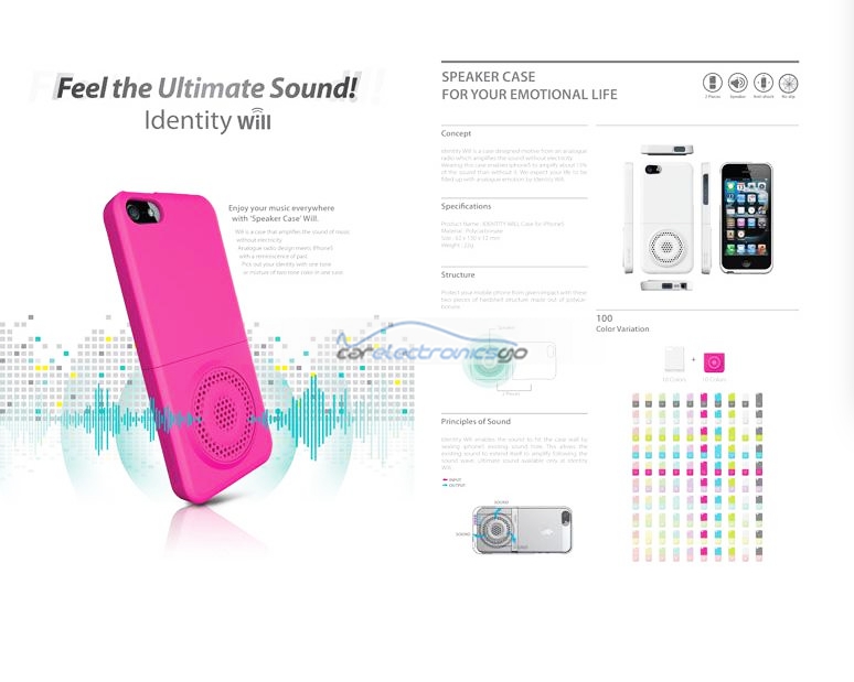 iParaAiluRy® Mini Fashion Natural Resonance Megaphone Induction Speaker For Apple iPhone5 with Mult-color