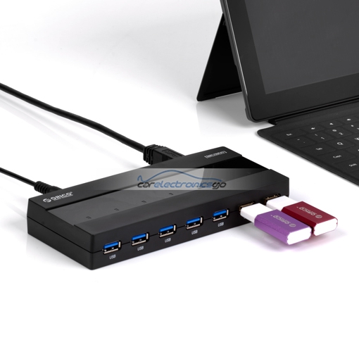 iParaAiluRy® New Fashion Portable H727RK series 7 Ports USB 3.0 HUB With 3ft USB3.0 Cable and Power Adapter by ORICO