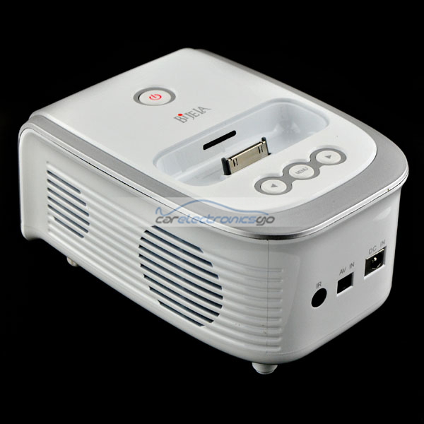 iParaAiluRy® Portable LCD Mini Projector for iPhone and iPod Touch White