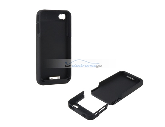 iParaAiluRy® Power Pack 2000mAh Plastic External Battery Case for iPhone 4 Battery Case(Black)