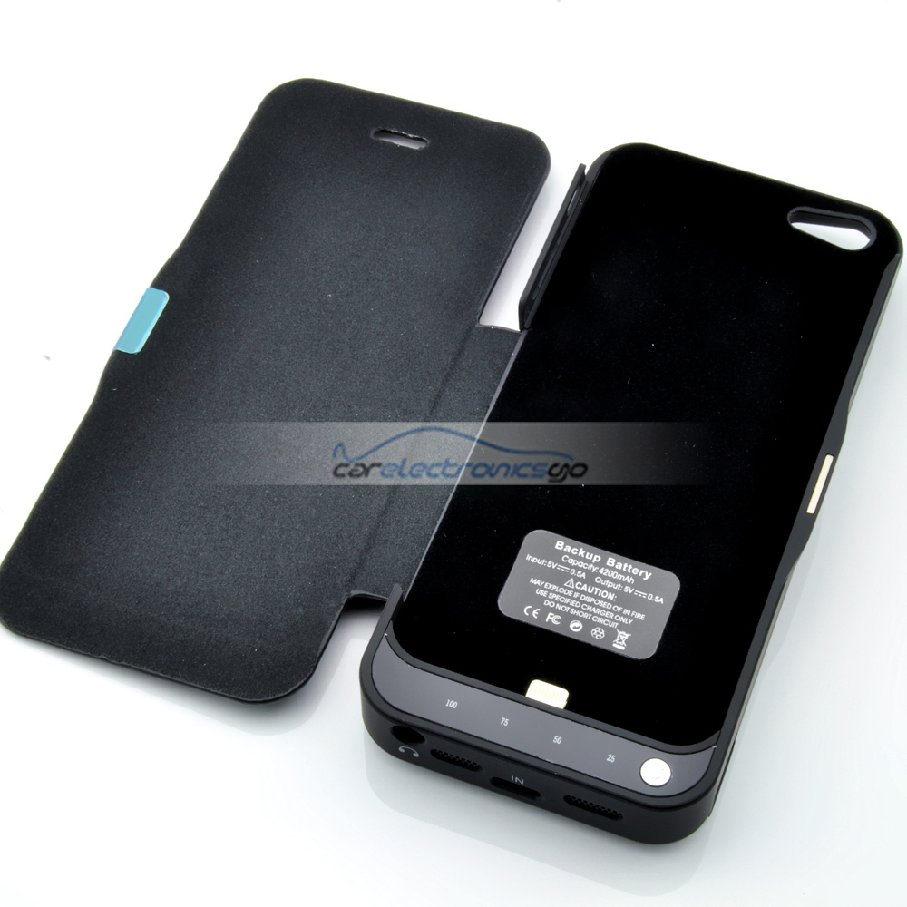 4200mAh Power Bank Backup Charger Cover for iPhone 5 Case+Stand +Leather - $24.12