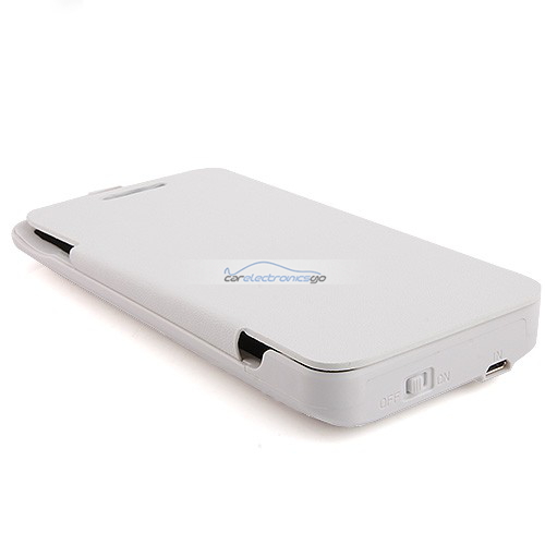 iParaAiluRy® 3800mAh External Battery Backup Case Cover Power Bank Charger Pack  For HTC M7 White