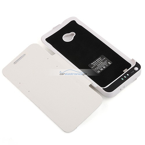 iParaAiluRy® 3800mAh External Battery Backup Case Cover Power Bank Charger Pack  For HTC M7 White