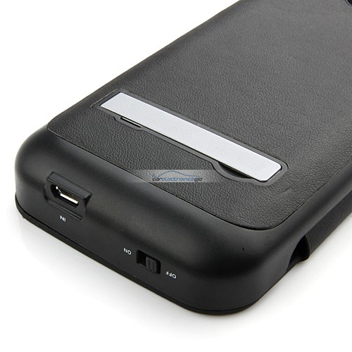 iParaAiluRy® 3800mAh Backup Battery Case Cover for Galaxy S4 Power Pack White Black