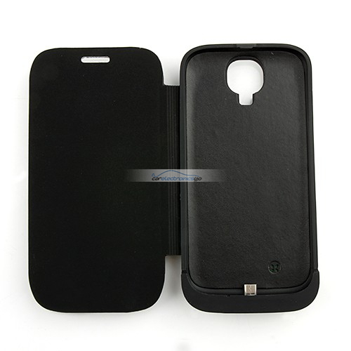 iParaAiluRy® 3000mAh LCD Protective Battery Case Cover for Samsung GALAXY S4 Backup Battery Black - Click Image to Close