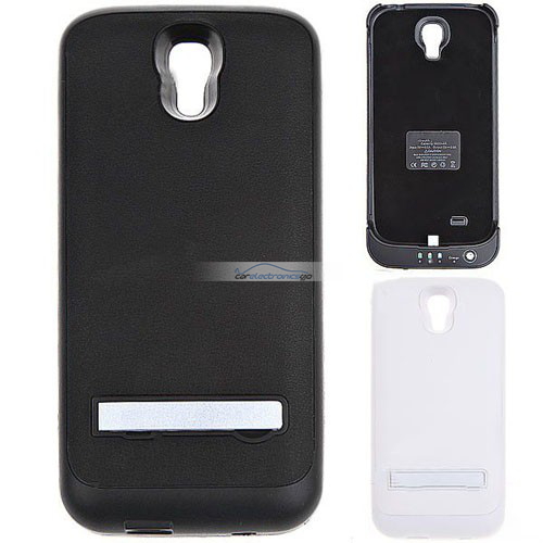 iParaAiluRy® 3800mAh Backup Battery Case Power Pack for Samsung Galaxy S4 Rechargeable External Battery White Black - Click Image to Close