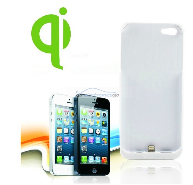 iParaAiluRy® Wireless Charger Rreceiver case for iPhone 5 White/Black QI Standard - Click Image to Close
