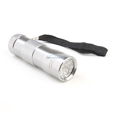 iParaAiluRy® Aluminum Flashlight Torch Light 12-LED UV Silver (3xAAA) - Click Image to Close