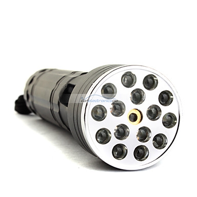 iParaAiluRy® Switch Flashlight Torch 15 LED+1 Red Laser FX 15+1 Mid-button 3xAAA Black