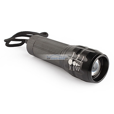 iParaAiluRy® MXDL 3W New LED Flashlight Torch Light 3-mode Focus Zooming 3xAAA Black - Click Image to Close