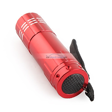 iParaAiluRy® New LED Mini Aluminum Flashlight Torch Light  709B 9 LED 3XAAA Black Red