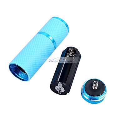 iParaAiluRy® New Mini Aluminum Flashlight Torch Light Super Bright 9 LED  3xAAA Blue