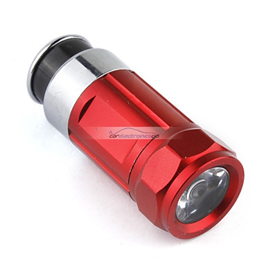 iParaAiluRy® Mini New Aluminum LED Flashlight Torch Light Lamp with Car Cigarette Lighter Blue Red