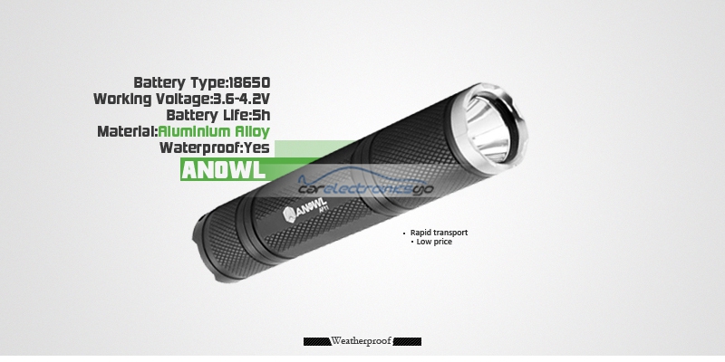 iParaAiluRy® New LED Flashlight 1-mode ANOWL AF11 CREE XM-L T6 1x18650