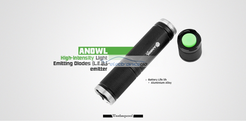 iParaAiluRy® New LED Flashlight 3-mode ANOWL AF11 CREE XM-L T6 1x18650