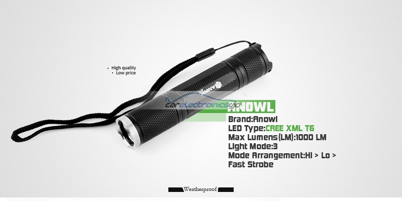 iParaAiluRy® New LED Flashlight 3-mode ANOWL AF11 CREE XM-L T6 1x18650