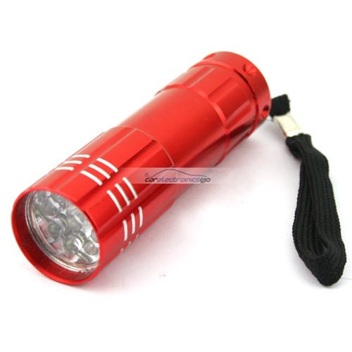 iParaAiluRy® 3W New 9 LED Lamp Torch Light Flashlight for Camping Hiking Silver Red Blue - Click Image to Close