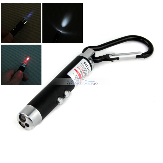 iParaAiluRy® New 3 in 1 2 LED Flashlight UV Torch Keychain Laser Pointer - Click Image to Close