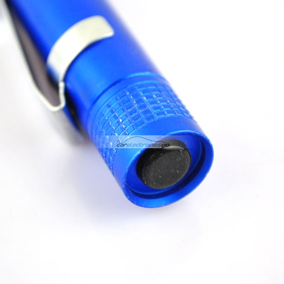 iParaAiluRy® New Mini 3W LED Flashlight Torch Aluminum w/Clip Blue - Click Image to Close
