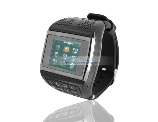 iParaAiluRy® 1.33" Quad-band Dual Sim Standby Watch Cell Phone QVGA Touch Screen with FM Camera - Click Image to Close