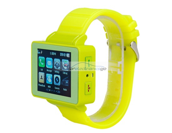 iParaAiluRy® 1.8" TFT Touch Screen Single SIM Card Watch Phone Quad Band with 0.3M Camera, JAVA, Bluetooth & Recorder