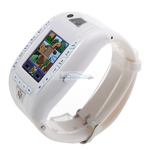 iParaAiluRy® AK11 Watch Phone MTK6225 Single SIM Card Camera FM Bluetooth Ebook 1.2 Inch Touch Screen- White