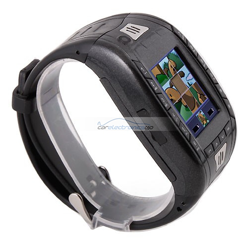 iParaAiluRy® AK11 Watch Phone MTK6225 Single SIM Card Camera FM Bluetooth Ebook 1.2 Inch Touch Screen- Black