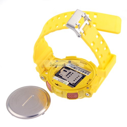 iParaAiluRy® GD920 Quad Band Bluetooth Camera 1.5 Inch Touch Screen Cellphone Watch Phone-Yellow MTK6225 - Click Image to Close