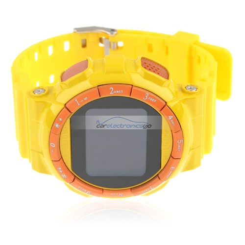 iParaAiluRy® GD920 Quad Band Bluetooth Camera 1.5 Inch Touch Screen Cellphone Watch Phone-Yellow MTK6225