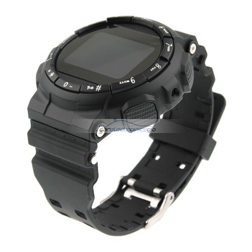 iParaAiluRy® GD920 Quad Band Bluetooth Camera 1.5 Inch Touch Screen Cellphone Watch Phone MTK6225 Black