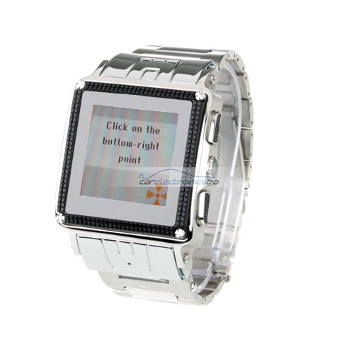 iParaAiluRy® MTK6225 Watch Phone Quad Band Java Bluetooth Camera 1.5 Inch Touch Screen Cellphone - Silver