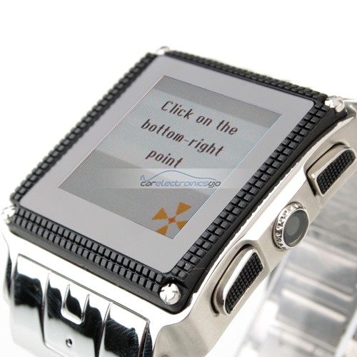 iParaAiluRy® MTK6225 Watch Phone Quad Band Java Bluetooth Camera 1.5 Inch Touch Screen Cellphone - Silver