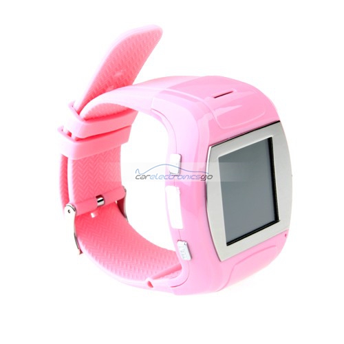 iParaAiluRy® MQ007 Watch Phone MTK6225 Quad Band 1.5 Inch Touch Screen Camera Bluetooth FM Cellphone with Bluetooth Earphone - Pink