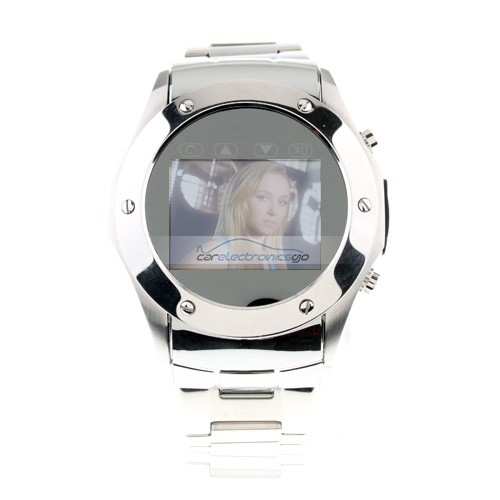iParaAiluRy® S768 Quad Band Watch Phone 1.3 Inch Touch Screen Camera Bluetooth with Bluetooth Earphone MTK6225- Silver