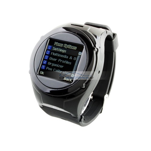 iParaAiluRy® W365 Quad Band Watch Phone 1.5 Inch Touch Screen Camera Bluetooth with Bluetooth Earphone MTK6225- Black