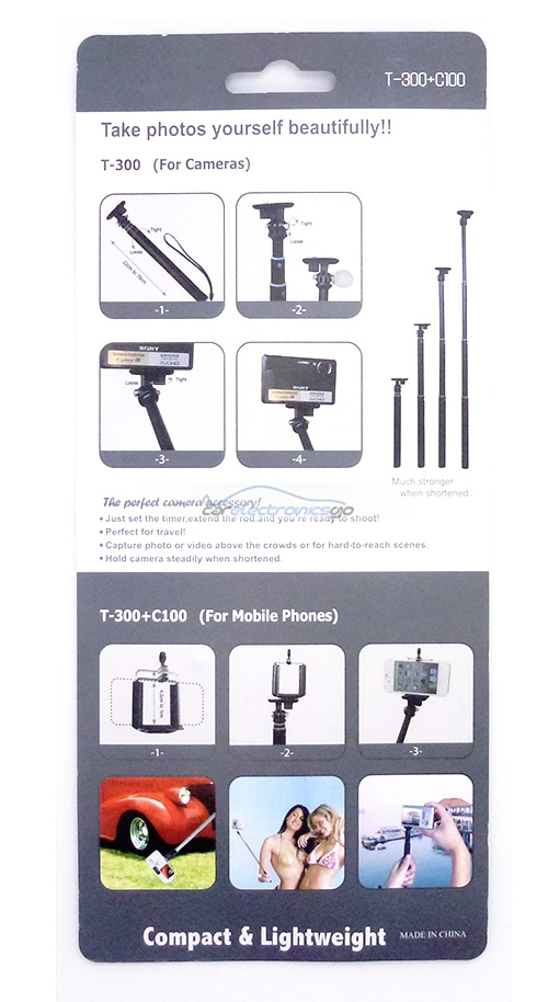 iParaAiluRy® Monopole with holder adapter for Camera and mobile phones, take self photos without asking for assistance