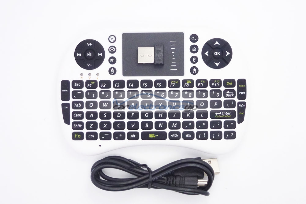 iParaAiluRy® New 2.4GHz Wireless 500-RF White Mini Touch Pad Keyboard With US Layout For PC/smart TV/Android TV box